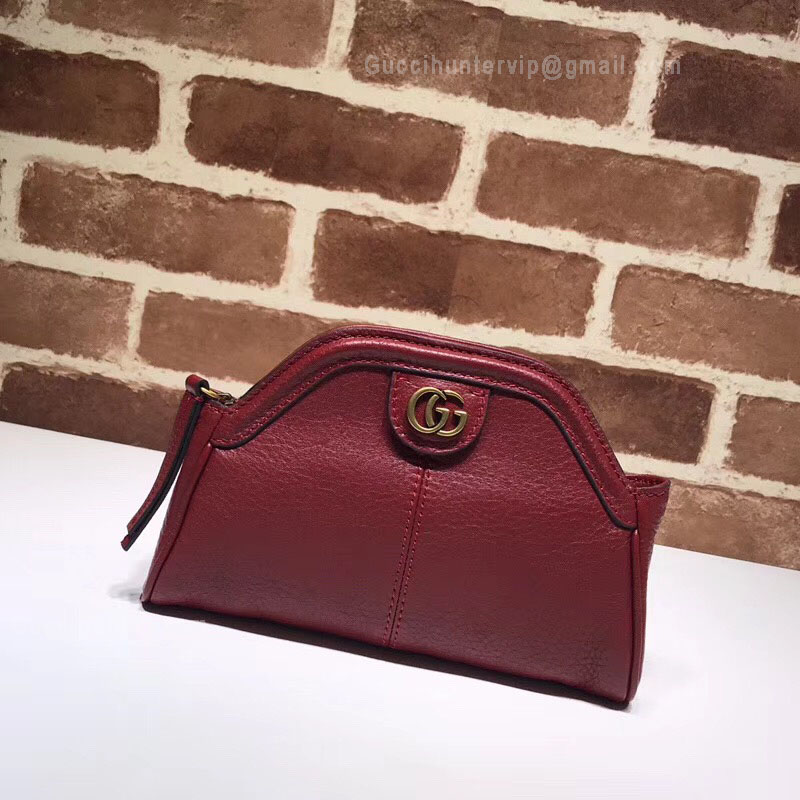 Gucci Top Original Real Leather Women Purse Hand Bag Red 517735